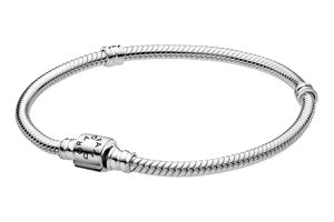Pandora 598816C00 Silber Damen-Armband Schlangenkette Moments Barrel Clasp, 18 cm