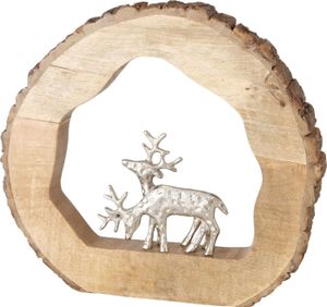 Deko-Aufsteller Conaldi aus Holz mit Hirsch-Dekor H40cm Weihnachts-Deko Advent