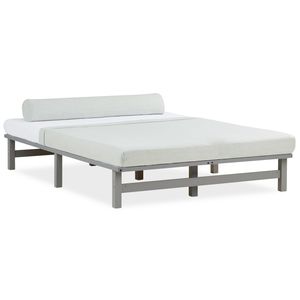 Homestyle4u 2194, postel z palet 140x200 cm šedý rám postele s roštem nábytek z palet postel dřevěná postel futonová postel