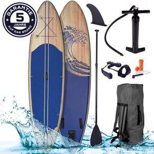 BRAST SUP Board Ocean   Aufblasbares Stand up Paddle Set   320x81x15cm   inkl. Zubehör   Fußschlaufe Paddel Pumpe Rucksack