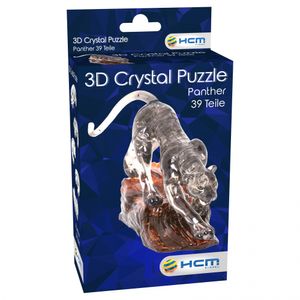 3D Crystal Puzzle-3D Schwarzer Panther-Steckpuzzle, Puzzle für Erwachsene und Kinder-39 Teile