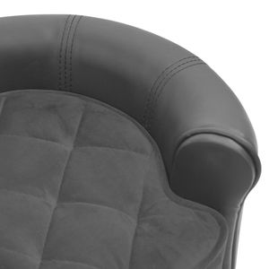 vidaXL Hundesofa Grau 48x48x32 cm Plüsch und Kunstleder