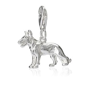 Damen Charm-Anhänger Hund 925 Silber 20x14mm Schmuck für Bettelarmband Amulett