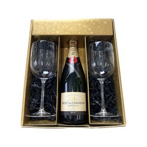 Geschenkbox Champagner Moët & Chandon - Gold -1 Brut - 2 Verres Moët&Chandon Acrylique