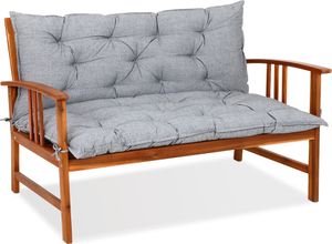 DETEX® Bankauflage Sitzkissen 55%-Baumwolle Visko-Effekt 100x100cm Rückenlehne Sitzpolster Gartenbank Bank Kissen Polster Auflage Rückenkissen Hellgrau Meliert
