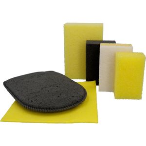NIGRIN Auto-Wasch-Set mit Schwämmen, Tuch und Handschuhen, 6 teilig