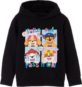 Paw Patrol - "Smile And Pass It On" Kapuzenpullover für Mädchen NS7898 (104) (Schwarz)