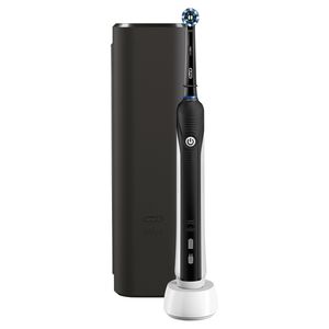 Oral-B PRO 2 2500 Black Edition Elektrische Zahnbürste mit visueller Andruckkontrolle für extra Zahnfleischschutz, Reise-Etui, schwarz