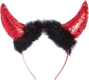 Amscan - Horns - čelenka SG32412 (jedna veľkosť) (červená/čierna)