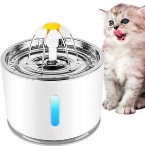 2.4L Automatischer Wasserspender für Haustiere LED-Licht Sichtbare Zirkulation Trinkbrunnen Wasserspender für kleine Hunde und Katzen