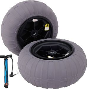 15,7 Zoll - Ballonräder Reifen - TPU Strandwagen Ersatzräder - Balloon Sandreifen - Tragfähigkeit 80 kg - 2-3 PSI - Niederdruck - Für Kajakwagen, Kanuwagen, Strandwagen, Gartenwagen und Angelwagen - 2er Set