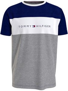 Tommy Hilfiger Herren T-Shirt mit Lounge-Logo und Flagge, Blau M