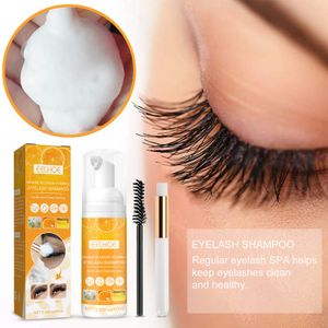 60 ml Wimpernshampoo, für Salon und Heimgebrauch Wimpernverlängerung Augen Make Up Entferner mit Bürsten