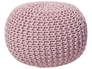 BELIANI Pouf Rosa 100% Baumwolle Rund ⌀ 50 cm Elegant Modern