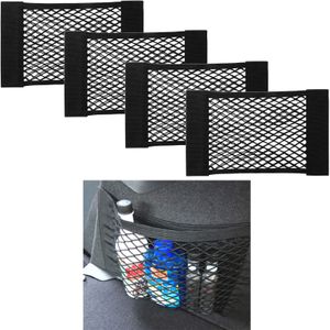 4X Síťová taška do zavazadlového prostoru auta, elastická síťová síť na zavazadla, úložná síť do auta, organizér do zavazadlového prostoru auta, 25 x 50 cm