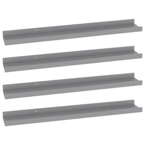 vidaXL Wandregale 4 Stk. Grau 60x9x3 cm