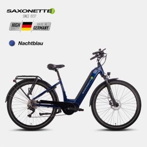 SAXONETTE E-Bike Quantum Sport , Mittelmotor, Tiefeneinsteiger Rahmen 540 Wh Akku, ebike, Elektrofahrrad, Cityrad  (Ramenhöhe 50 , Nachtblau)