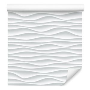 10 m rolka tapety na stenu VLIES WHITE WAVES 3D geometrický vzor 6396