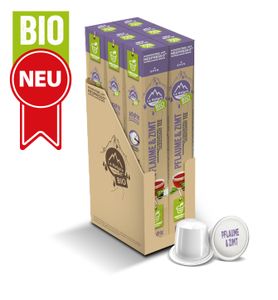 Pflaume Zimt Tee - 60 Teekapseln | La Natura Lifestyle Organic 120g| biobasiert | Nespresso®*³ kompatible