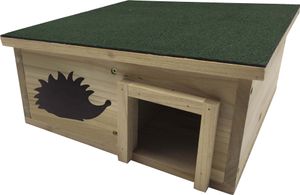Dehner Natura Premium Igelhaus Inuit, Igelhütte stabil / wetterfest, Futterhaus für Igel, ca. 21 x 52 x 56 cm, Stahl/Rattan, natur