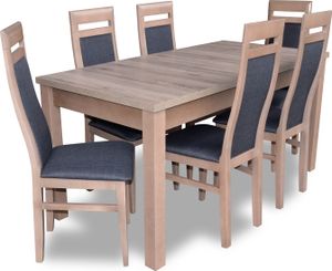 Jedálenský set stôl + 6x stoličky stolička jedálenský set stôl drevo textil