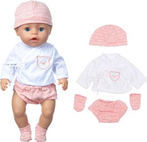 Puppenkleidung 43-48 cm, Puppenkleidung für Baby Puppen, Puppenkleider Set, Baby Puppenkleidung, Puppenzubehör mit Baby Langarm Bodys, Mütze, Socken
