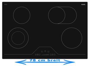 Glaskeramik Kochfeld SCHOTT CERAN® 78 cm Bräterzone Zweikreiszone autark