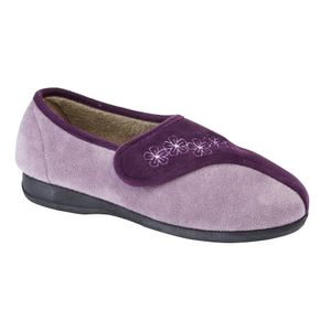 Sleepers dámske papuče Gemma na suchý zips DF1347 (6 UK/39,5 EU) (Purple/Purple)