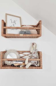 WikliBOX – Wandschrank aus Korbgeflecht, Wandregal, Regal für Teddybären in Naturfarbe (1 stk.)