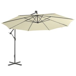 Sonnenschirm mit LED Gartenschirm Kurbelschirm Schirm mehrere Auswahl