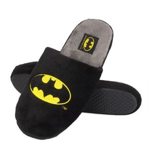 DC Comics Batman Hausschuhe für Herren und Damen - Uni Puschen Schlappen Slipper Pantoffeln warme Hausschuhe Batman Schwarz, Größe: 41-42