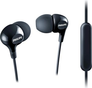 Philips she3555bk/27 Headset Binaural mit Kabellos, schwarz Kopfhörer und Micro – Headsets und Tonabnehmer (Binaural, Ohrhörer, schwarz, 20 mW, kabelg