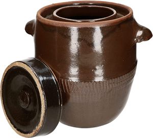 KOTARBAU® Keramik Gärtopf 17L zum Einlegen von Lebensmitteln mit Deckel