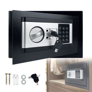 ACXIN Elektronischer Safe Tresor, Klein Minisafe Wandtresor, Digital PIN-Code Tresor mit Sicherheitsschlüssel, 22L (35 x 25 x 25cm), Schwarz