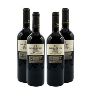 Baron de Ley Rotwein - 4er Set - 4x 0,75L (14% Vol) - Reserva Rioja - Spanien- [Enthält Sulfite]