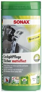 CockpitPflegeTücher Matteffect Green Lemon ( 25 Stück ) von Sonax (04128000)