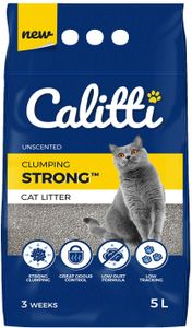 1-er Set Calitti 100% Natürlich Strong ist eine Klumpstreu für Katzen aus Bentonit 5L