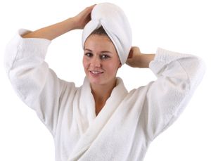 Betz Turban Handtuch Haarturban Kopftuch 100% Baumwolle Farbe: weiß