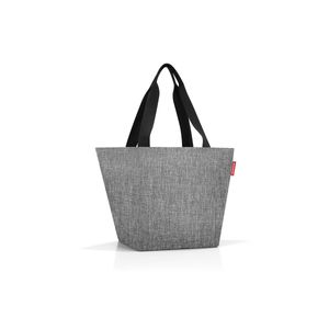 reisenthel shopper M, nákupná taška, taška cez rameno, taška, polyesterová tkanina, Twist Silver, 15 L, ZS7052