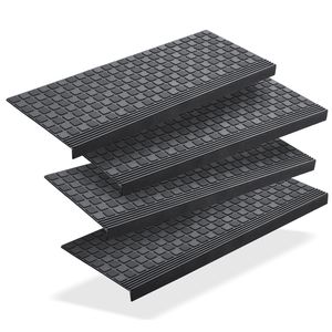 Stufenmatten aus Gummi - 65x25cm - Treppenstufen Matten für Außen Outdoor - Antirutschmatten Treppe Anti-Rutsch Gummimatten -  EU : 4 Stück