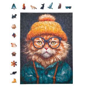 Milliwood Holzpuzzles - Winter ist schön - Rote Katze Giovanny - 316 Teile