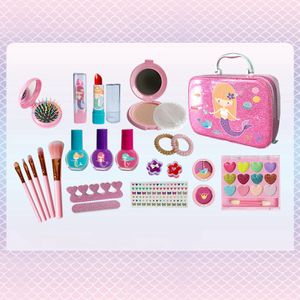 Kinder Make-up Set Mädchen, Kosmetikkoffer Mädchen, Spielzeug Weihnachten Geburtstagsgeschenke für Mädchen 3 4 5 6 7 8 9 10 Jahre