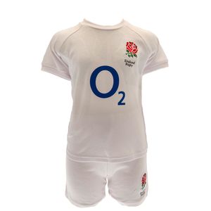 England RFU - Dětské tričko a šortky TA10958 (86) (Bílá)