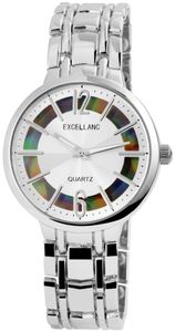 Excellanc Damen – Uhr Metallband Faltschließe Analog Quarz 1800127