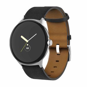 Für Google Pixel Watch Uhr Echt Leder Armband Ersatz Arm Band Schwarz Sport Design