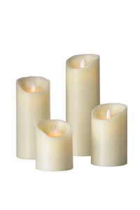 Sompex Flame Echtwachs LED Kerze, fernbedienbar, elfenbein – in verschiedenen Größen, Höhe:10 cm