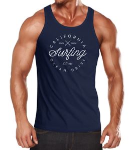 Herren Tank-Top California Surfing Ocean Drive Summer Muskelshirt Muscle Shirt Neverless®  M