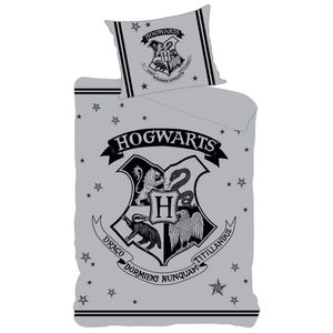 Harry Potter - Bradavice - Sada ložního prádla TA6454 (jednolůžko) (šedá)