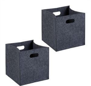 relaxdays Aufbewahrungsbox Filz 2er Set