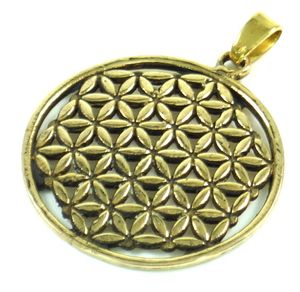 Indisches`Flower of Life` Amulett, Talisman Medaillon - Modell 1, Messing, Kettenanhänger, Amulette, Modeschmuck